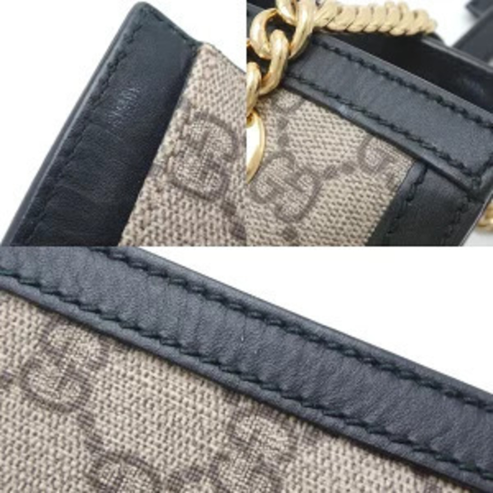 Gucci Supreme Shoulder Ebony Collection Cruise Beige Leather Bag Canvas GG - Picture 5 of 9